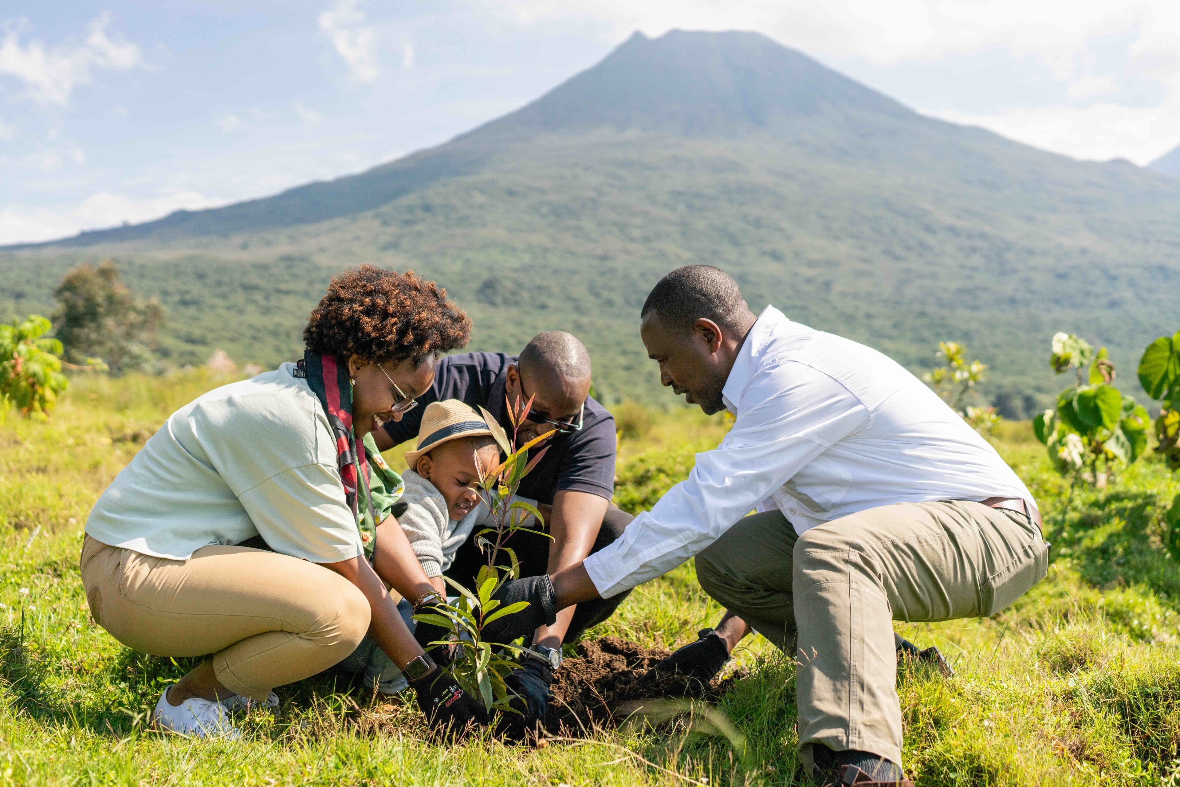 Tree planting with family